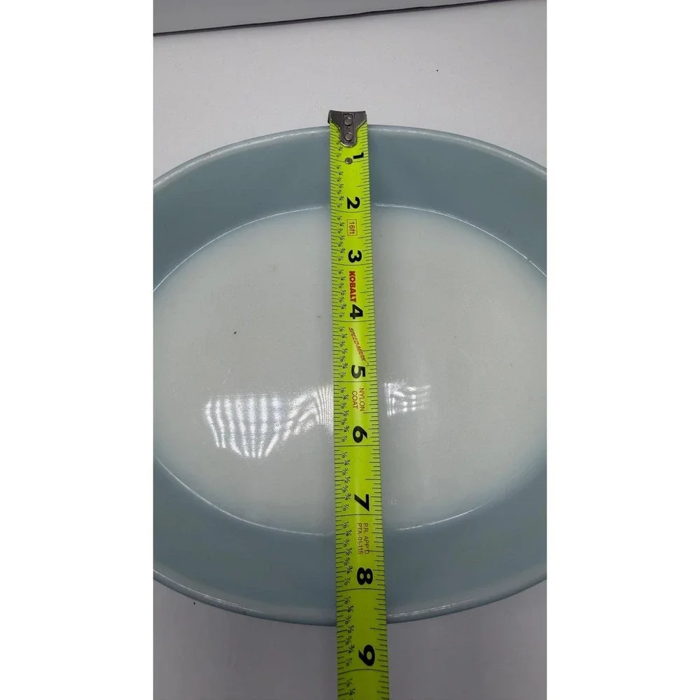 Vintage Pyrex Horizon Blue 1.5 Quart Divided Oval Casserole Dish 063 Teal Blue